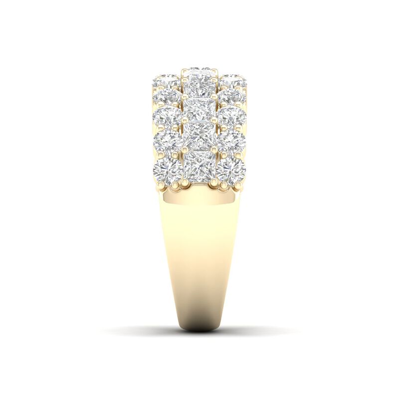 Lab Grown Diamond 2 1/2ctw. Princess Cut & 14k Yellow Gold Anniversary Ring image number null